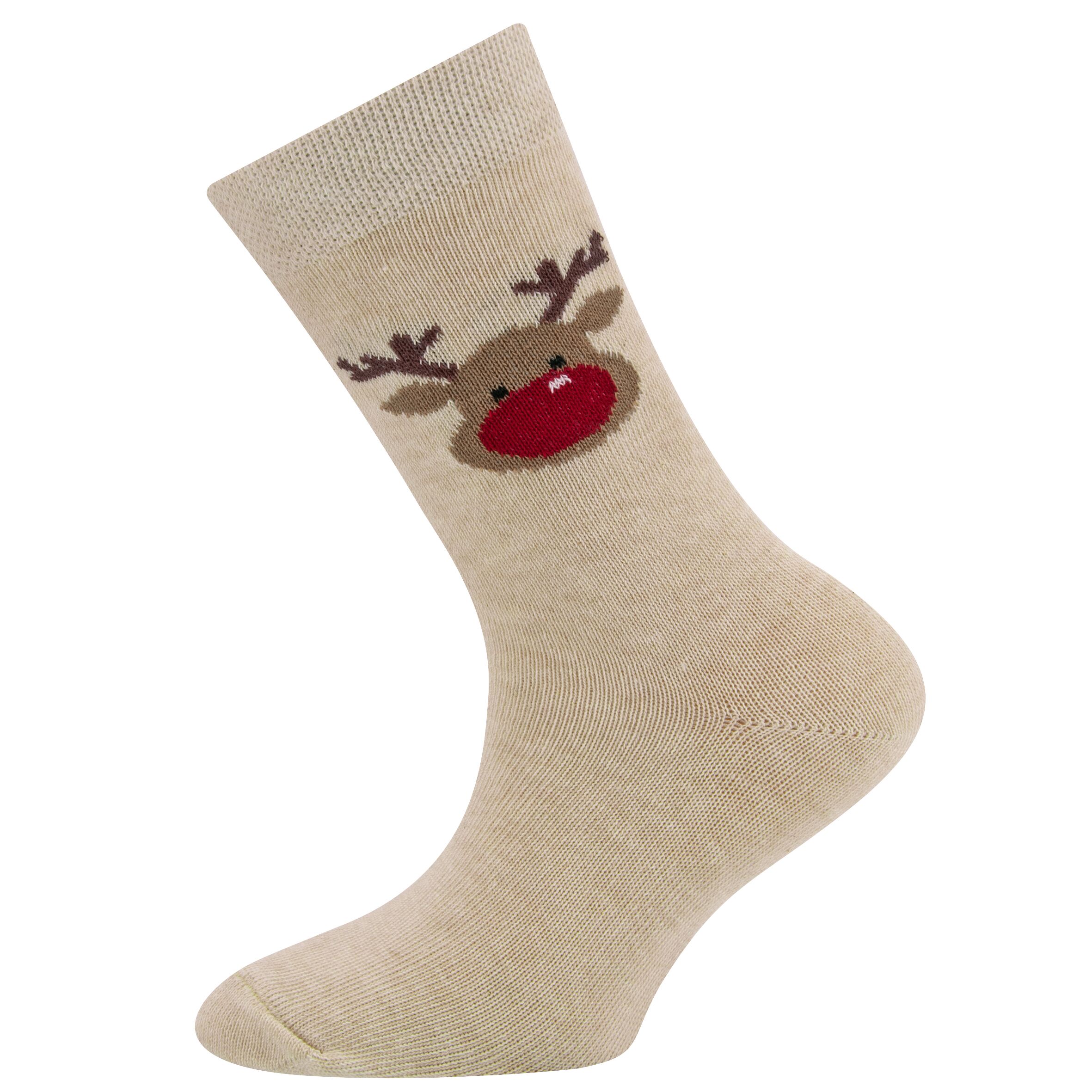 201588_3150 Socken Rentier (beige mel.) – Bild 1