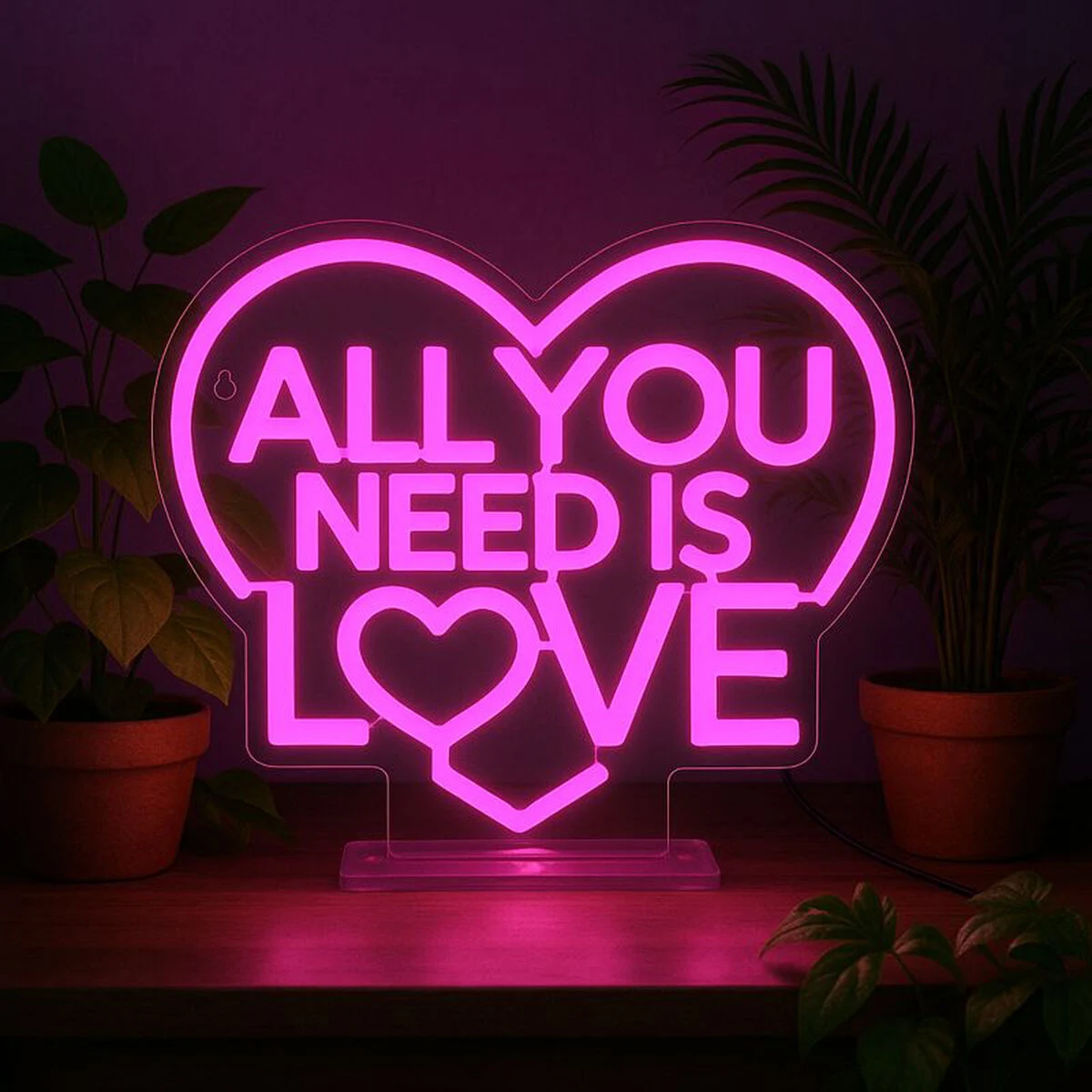 Neoneffekt LED Schild "It's a Sign" (All You Need Is Love) – Bild 1