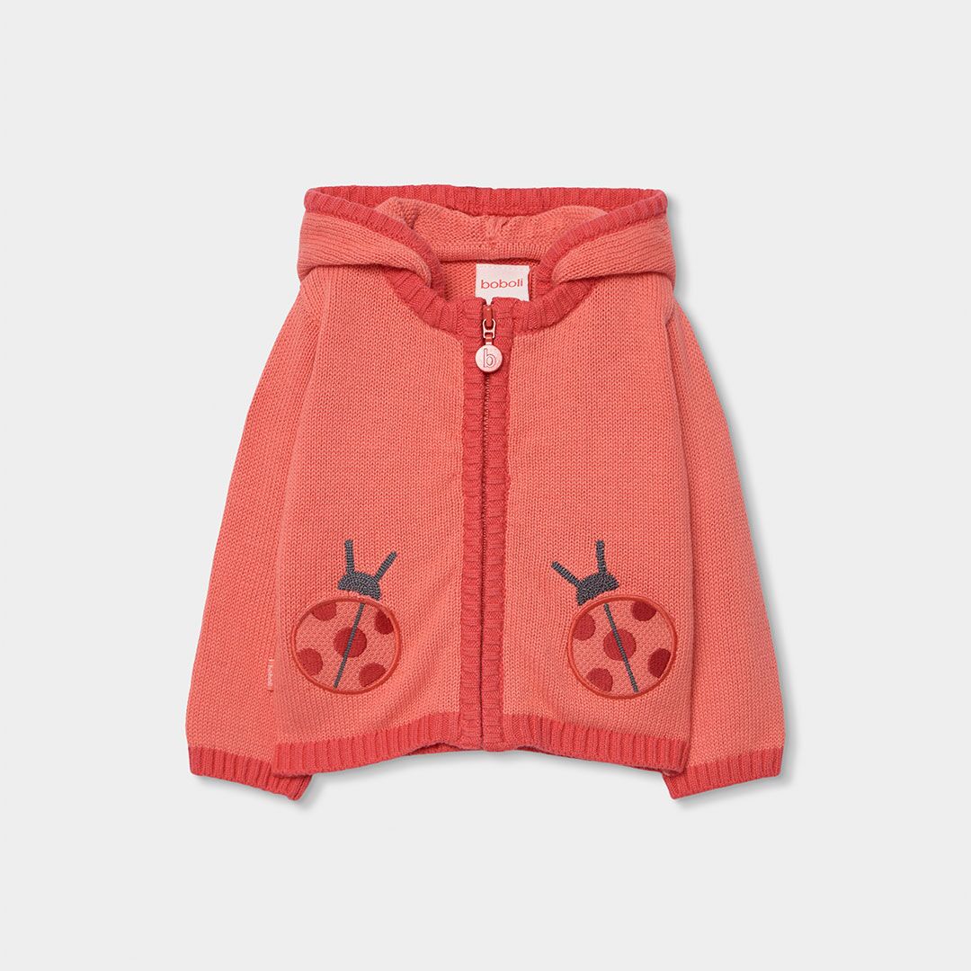 1131063948_a Strickjacke mit abnehmbarer Kapuze (Geranie) von Boboli – Bild 1