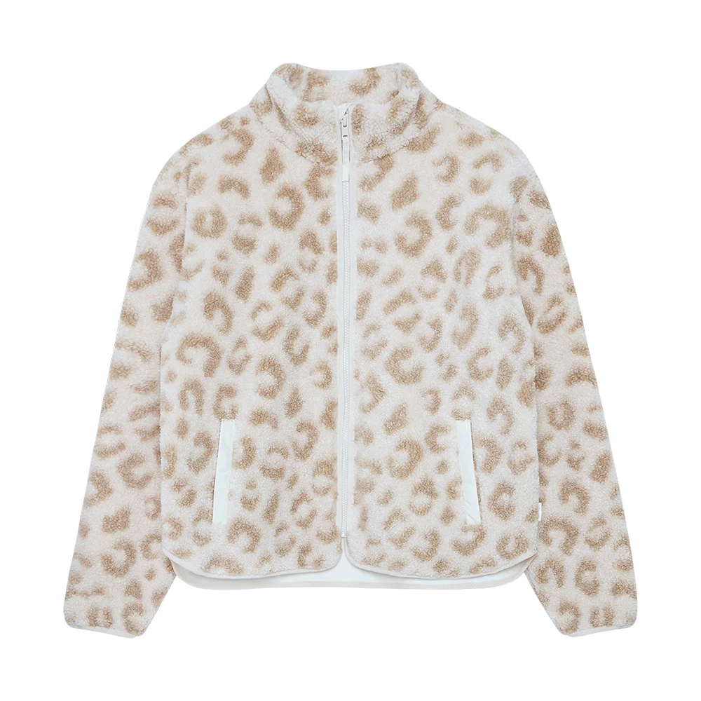 Mini-Me Leopard Print Teddy Jacke für Frauen – Bild 1