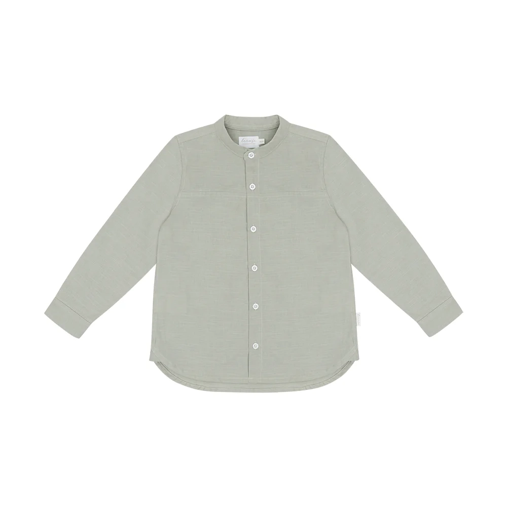 Shirt Soft Green in Linen Optic Hemd "Soft Green" in Leinenoptik – Bild 1