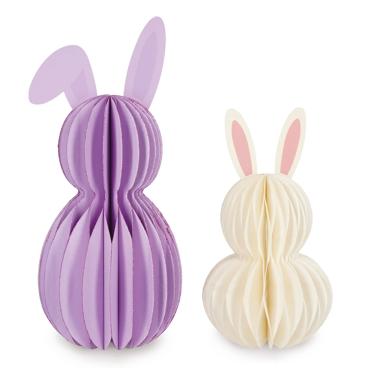 Set mit 2 faltbaren Häschen aus Papier "Hoppy Easter" – Bild 1