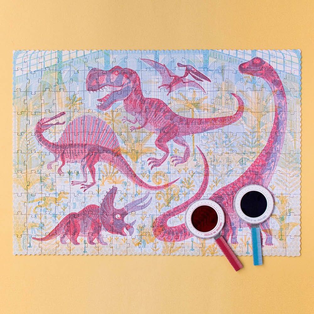londji puzzle dino mit lupe4 Puzzle "Entdecke die Dinos" – Bild 1