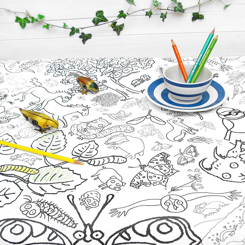 TischdeckeWildnis4 Ausmal-Poster / -Tischdecke "Landleben" von Eggnogg – Bild 1