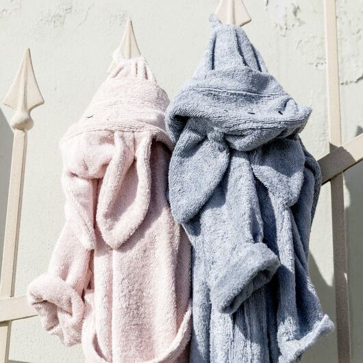 Kinder-Bademantel mit Hasenohren von Bamboom (2-4 Jahre, pink) – Bild 1