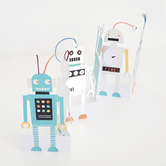 Ziehharmonika-Glückwunschkarte "Roboter" von Meri Meri – Bild 1