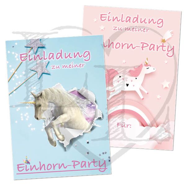 Einladung "Einhorn-Party" (Druckvorlage) – Bild 1