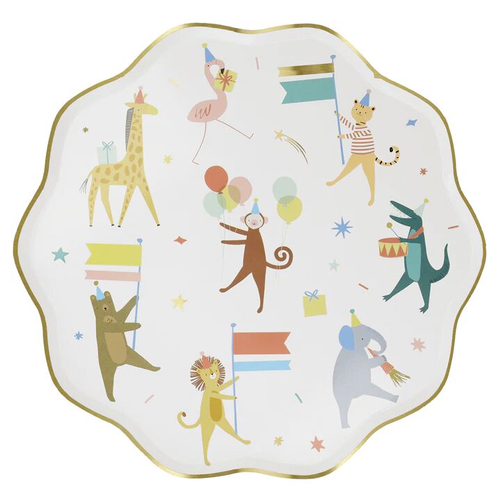animal_parade_plates_dinner Pappteller "Tier-Parade" von Meri Meri – Bild 1