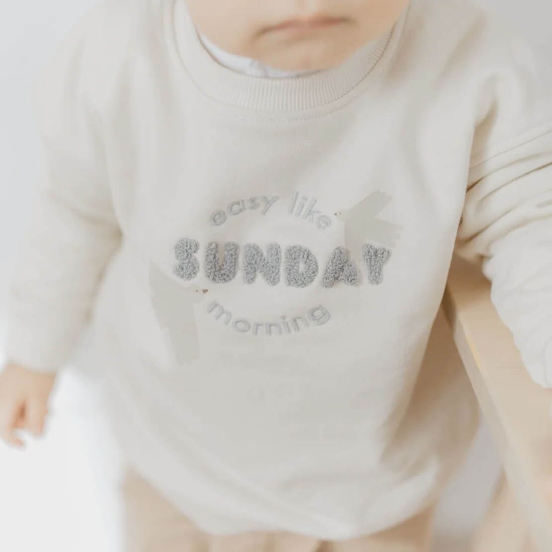 Oversized Sweatshirt "Sunday Morning" (Unisex, beige) – Bild 1