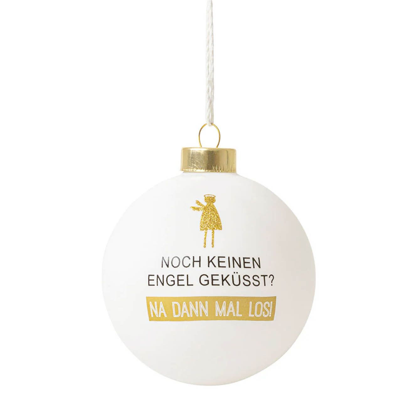 Lustige Kugel "Noch keinen Engel geküsst?" – Bild 1