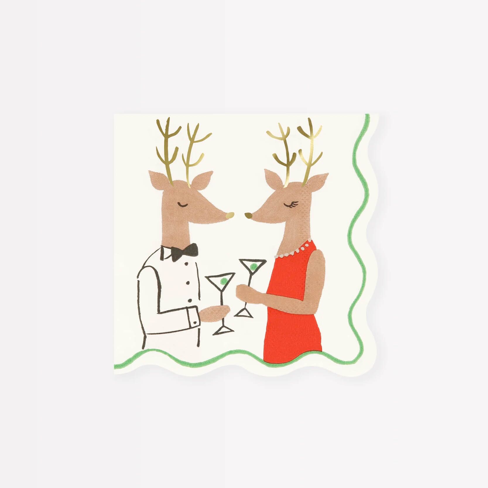 Servietten "Mr. & Mrs. Rentier" von Meri Meri – Bild 1