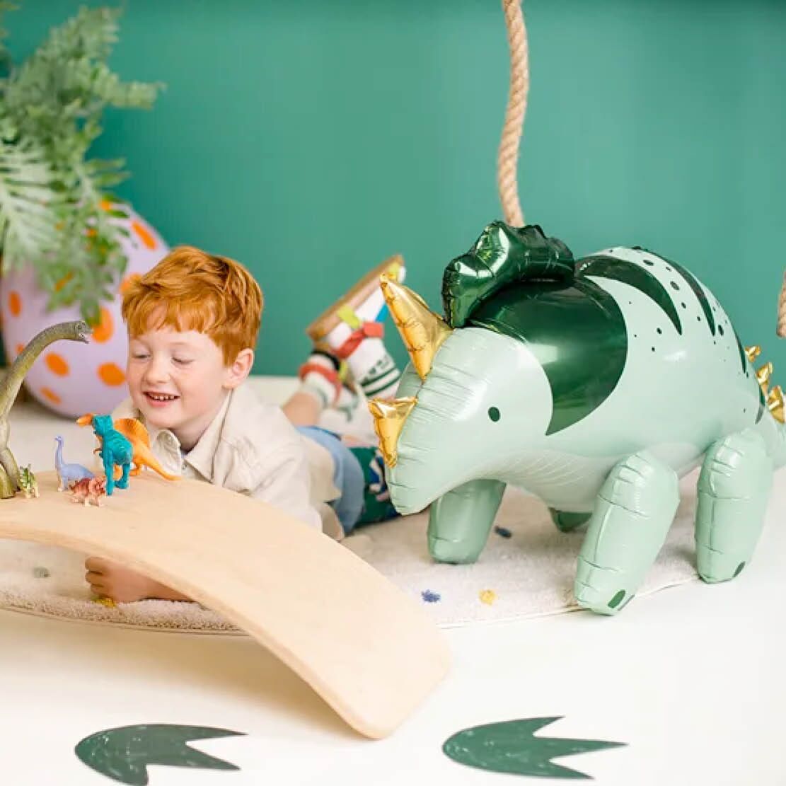 partydeco_einhorn_unicorn_pferde92 Folien Luftballon Triceratops – Bild 1