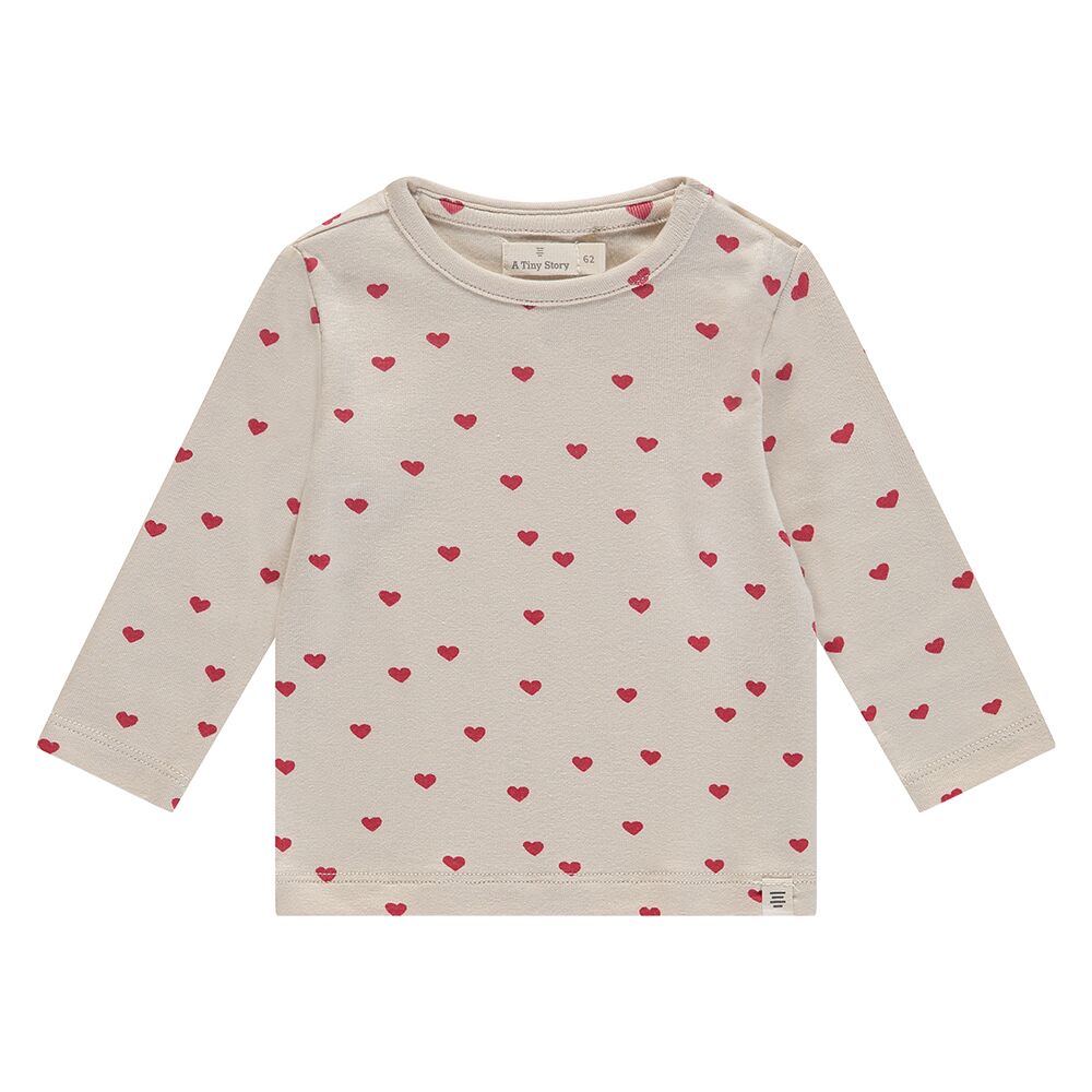 Baby T-Shirt Long Sleeve (pearl, Herzen) von A Tiny Story – Bild 1