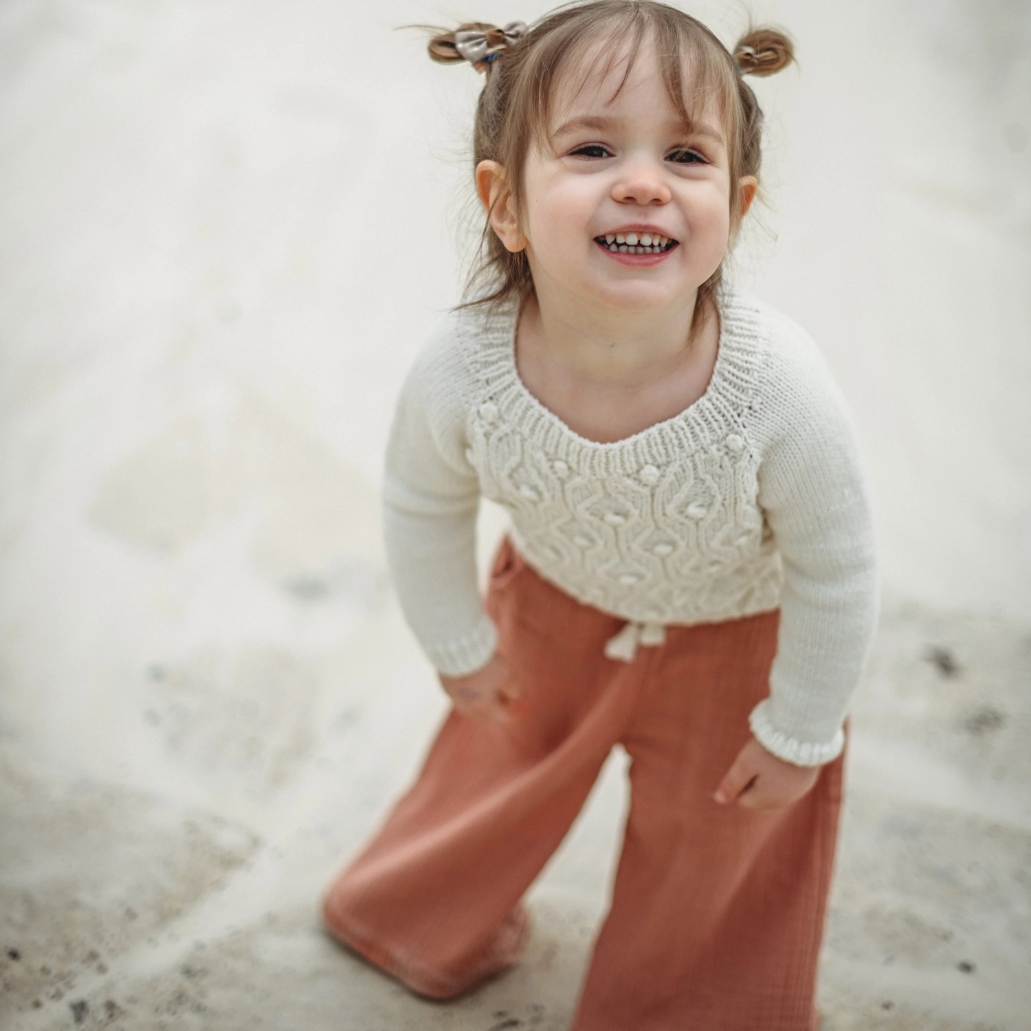 Weite Sommerhose mit Paperbagbund (dusty terracotta) – Bild 1