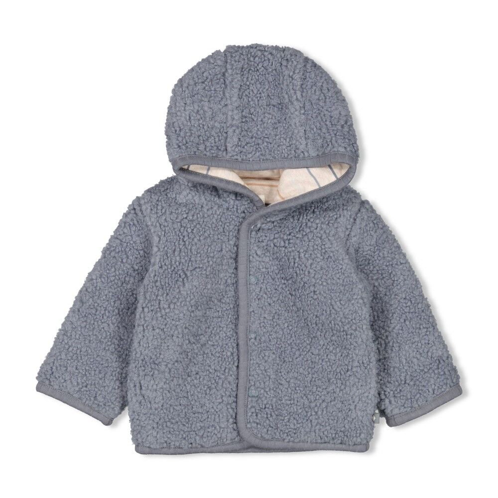 Bouclé Wendejacke mit Kapuze - Howdy (Blau) – Bild 1