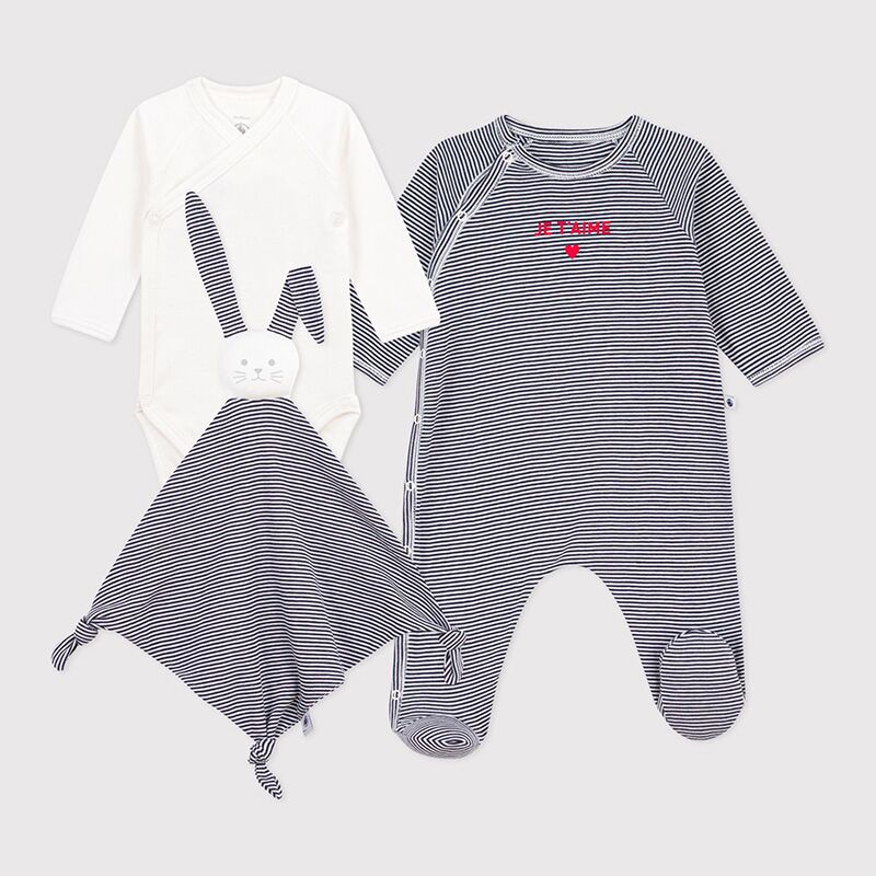 Oberteil, Body & Kuscheltuch (Variante 1) von Petit Bateau – Bild 1