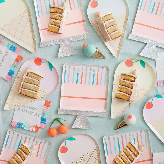 BirthdayCakePlates4 Pappteller "Geburtstagskuchen" von Meri Meri – Bild 1