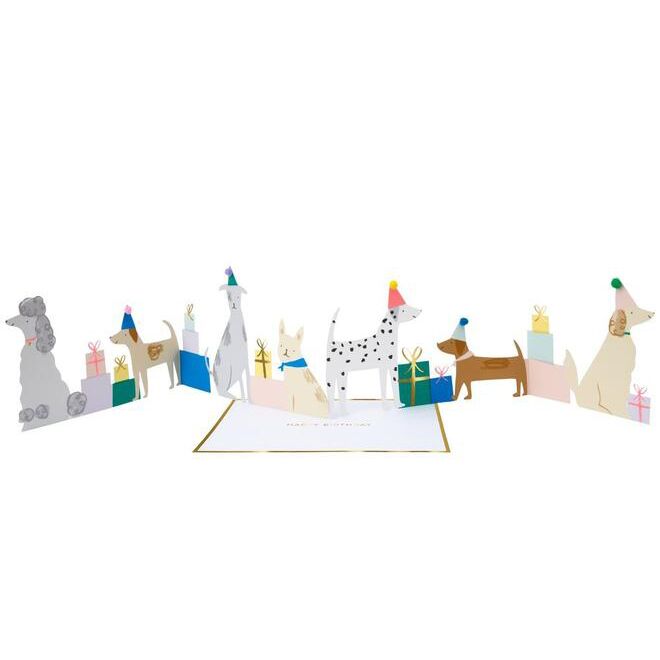 DogPartyConcertinaCard1 Ziehharmonika-Glückwunschkarte "Hund" von Meri Meri – Bild 1
