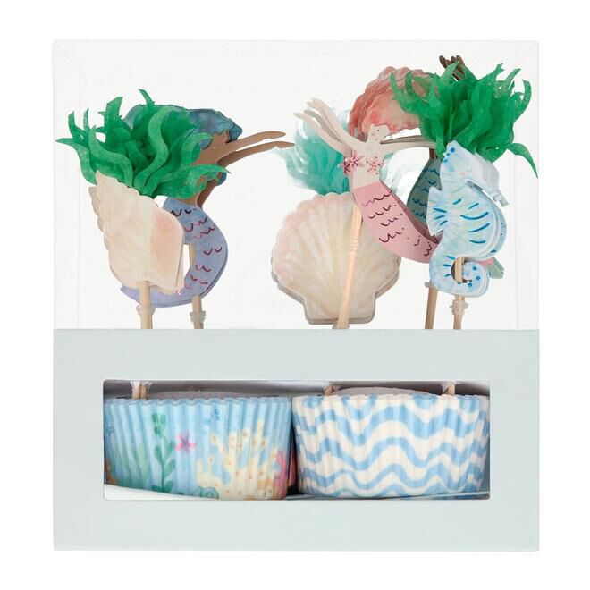 MeerjungfrauenCupcakeTopper1 "Meerjungfrauen" Cupcake-Kit von Meri Meri – Bild 1