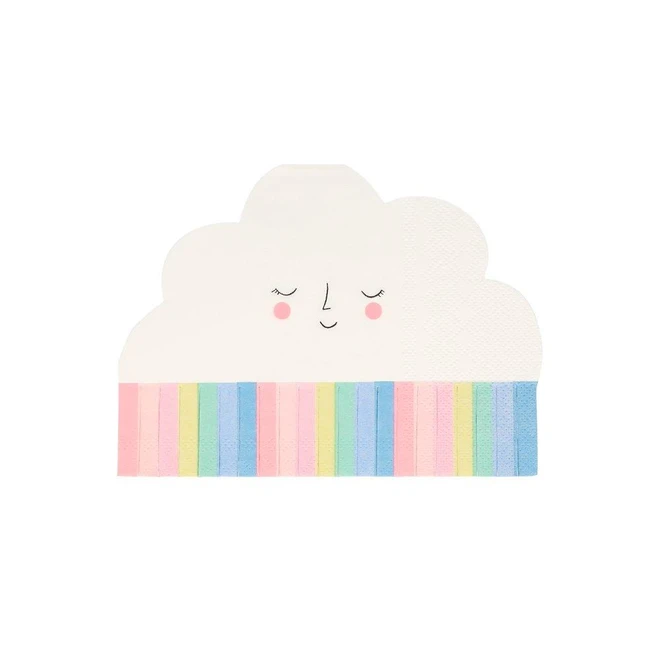 rainbowsuncloudnapkins1 Regenbogen-Servietten (groß) von Meri Meri – Bild 1