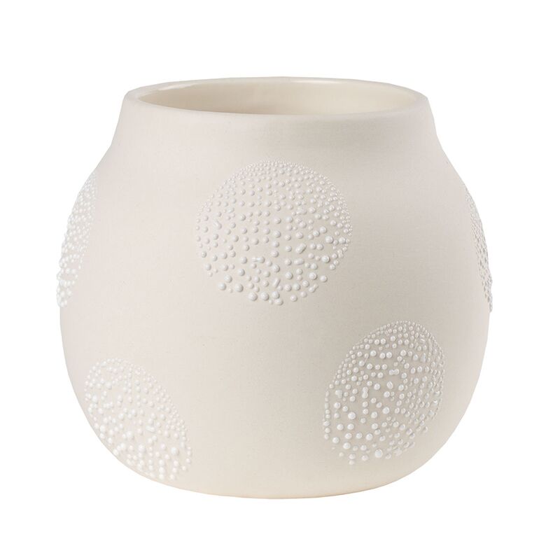 15717_perlenvase Handgefertigte Perlenvase (klein, weiß) – Bild 1