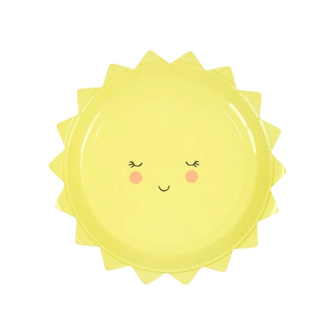 happy_sun_small_plates "Fröhliche Sonne" Pappteller von Meri Meri (klein) – Bild 1