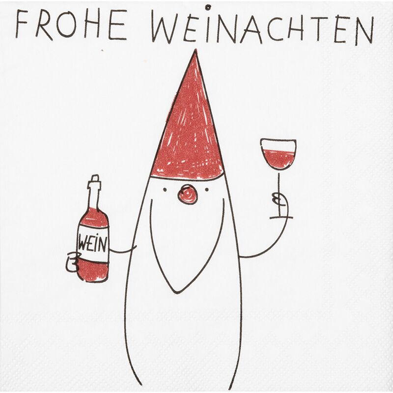 Serviette_fr_wei_santa Cocktail-Servietten "Frohe Weihnachten" (Santa) – Bild 1