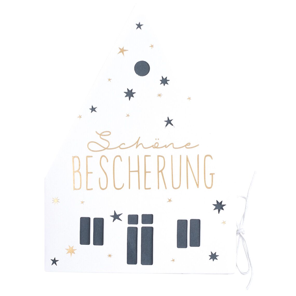 weihnachtshauskarte_bescherung Weihnachtshauskarte "Schöne Bescherung" – Bild 1