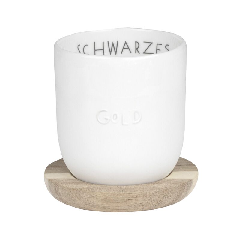 breakfast_becher_gold Kleiner Becher "Schwarzes Gold" – Bild 1