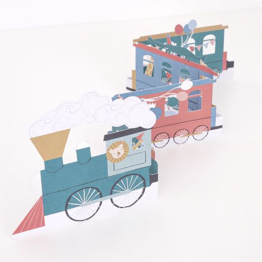 train_birthday_card4 Ziehharmonika-Glückwunschkarte "Zug" von Meri Meri – Bild 1