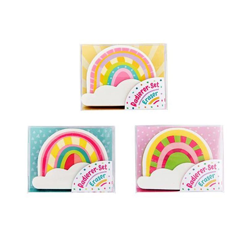 radiererset_regenbogen3 Radierer-Set "Good Feelings" (Regenbogen) – Bild 1