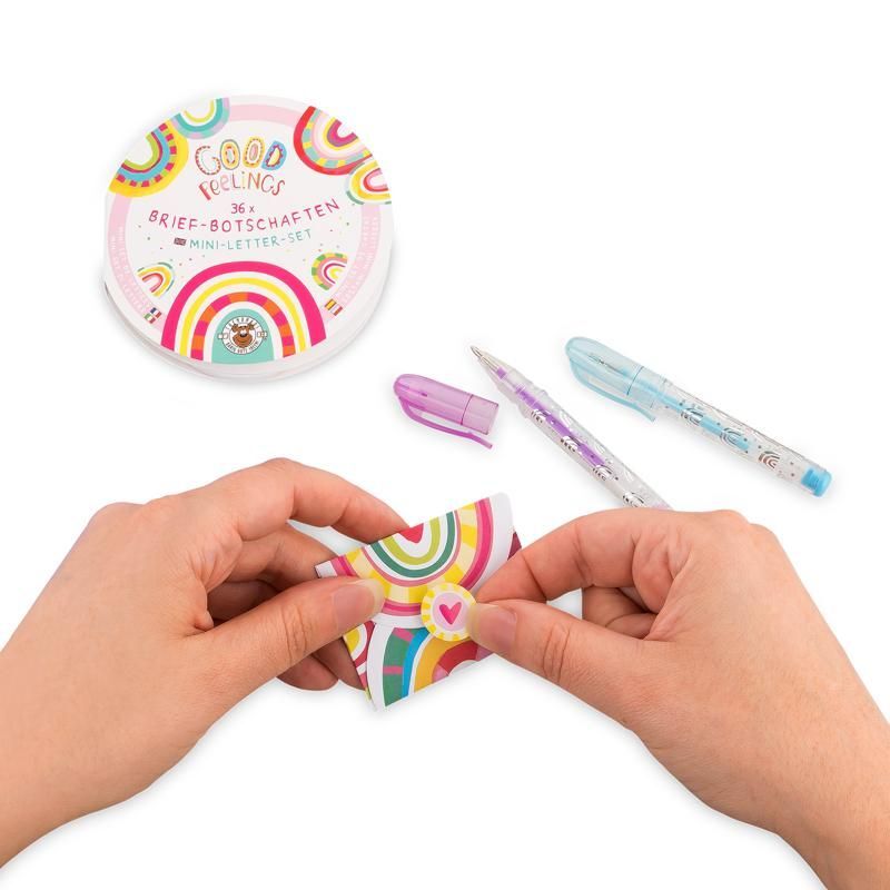 960542_e_mini_botschaften Mini Briefbotschaften mit Stickern "Good Feelings" – Bild 1