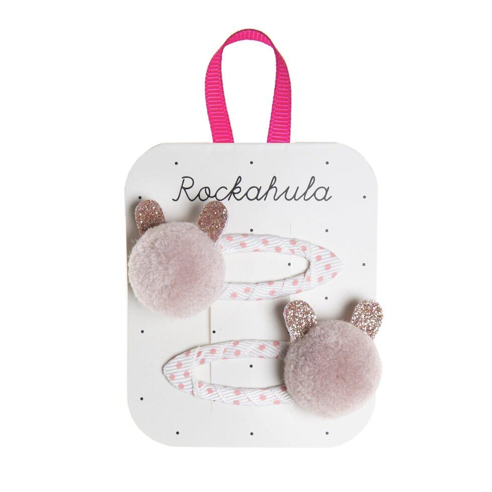 Bunny Pom Pom Clips Pompom Hasen-Haarspangen – Bild 1