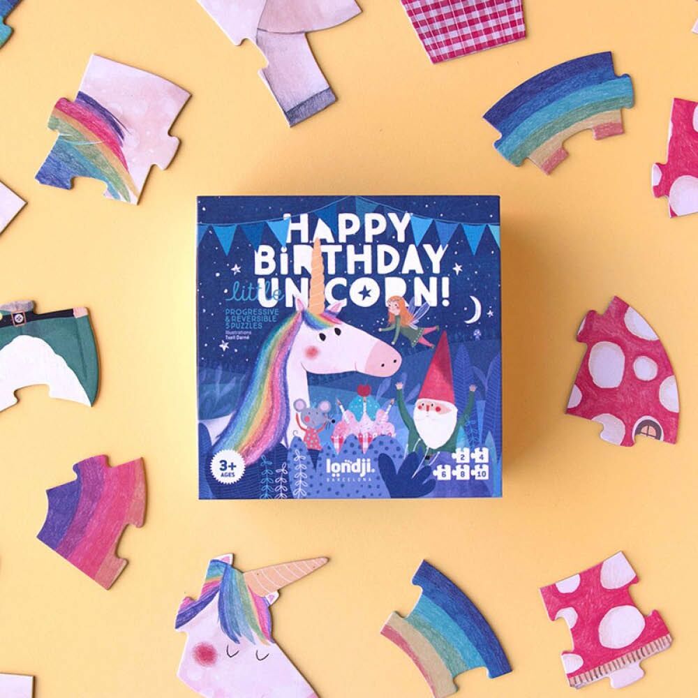 londji puzzle einhorn5 Puzzle "Einhorn-Geburtstag" – Bild 1