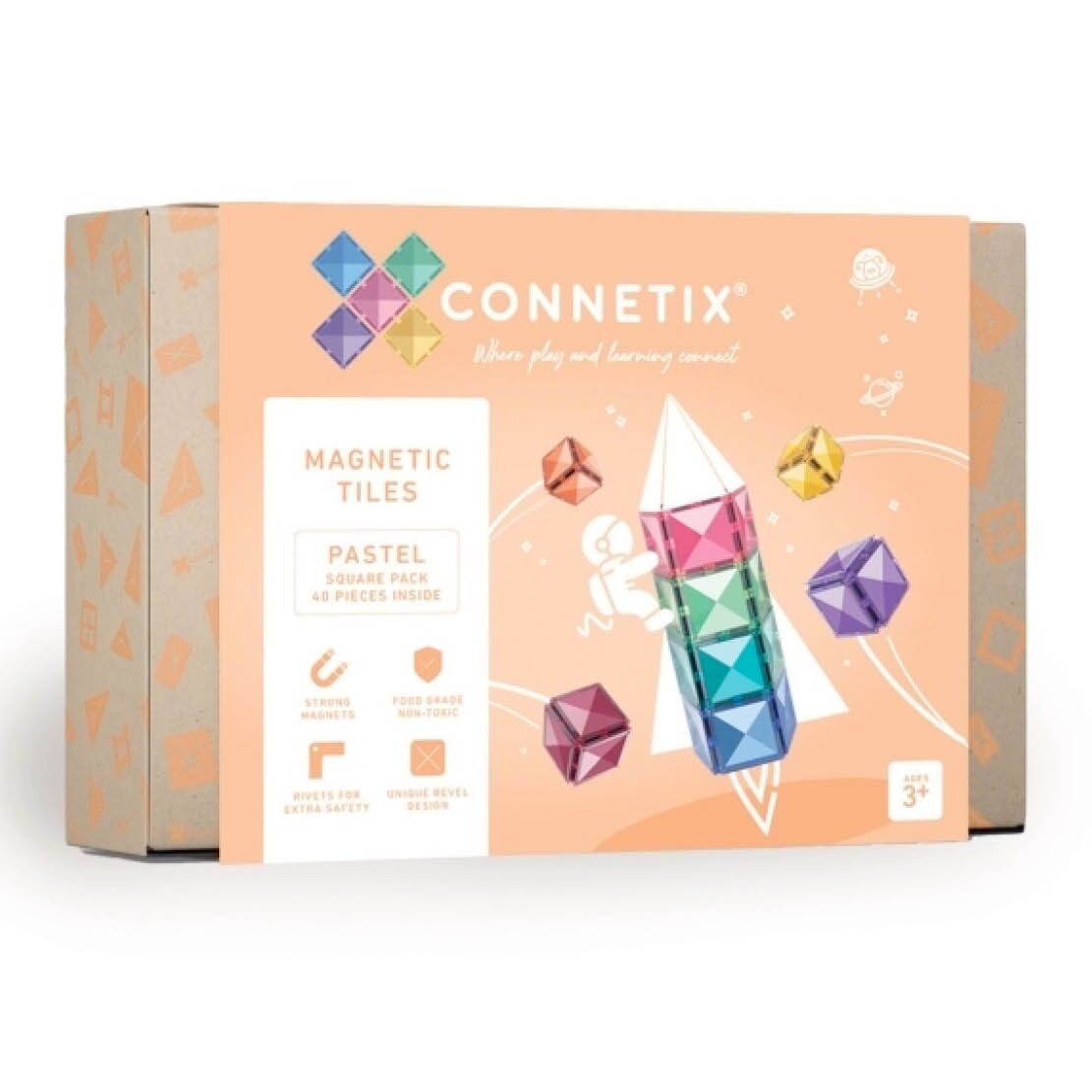 F4K_Juli_24_djeco_moulin_connetix11 Magnetbausteine "Pastel Square Pack" (40 Teile) – Bild 1