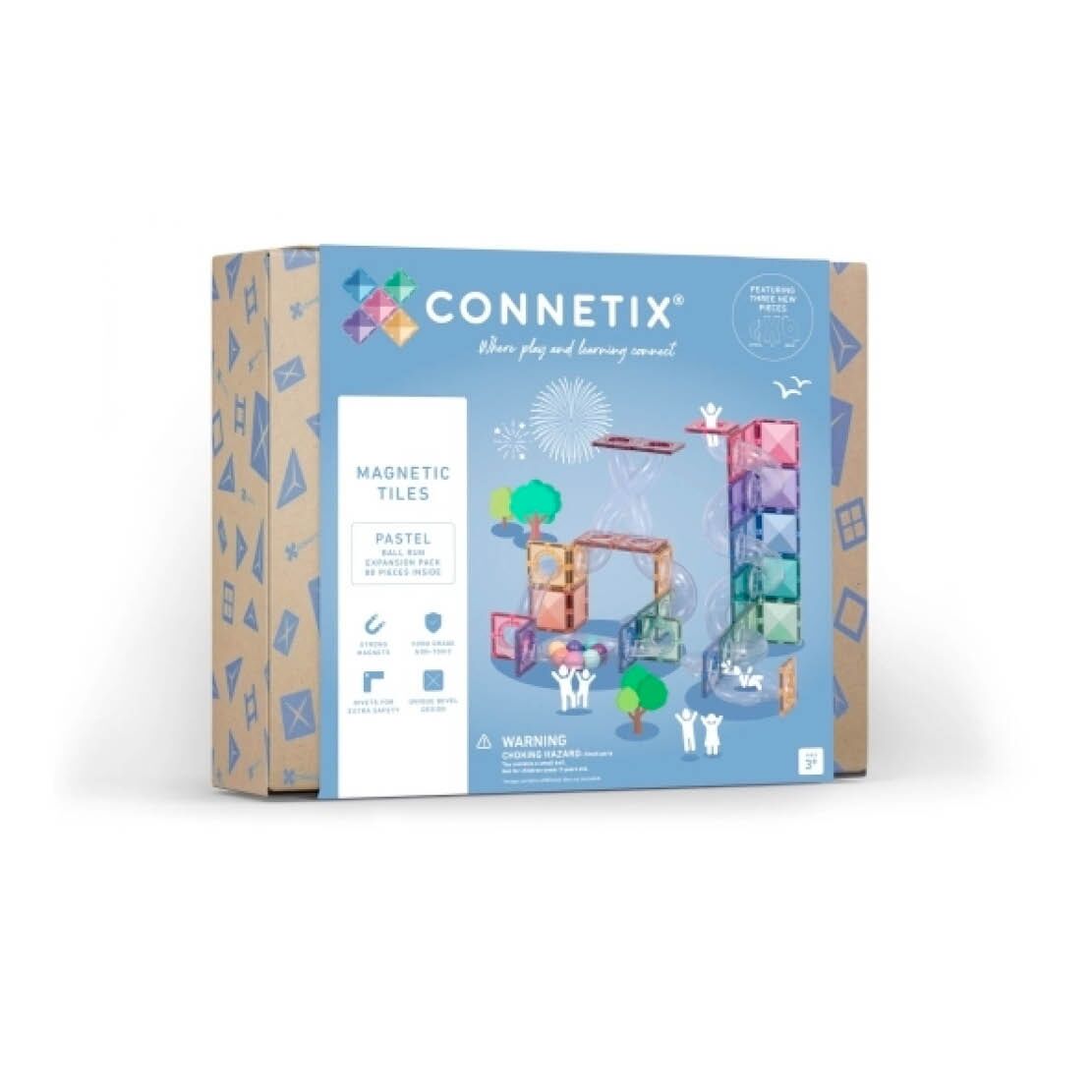 F4K_Juli_24_djeco_moulin_connetix6 Magnetbausteine "Pastel Ball Run Expansion Pack" Kugelbahn (80 Teile) – Bild 1