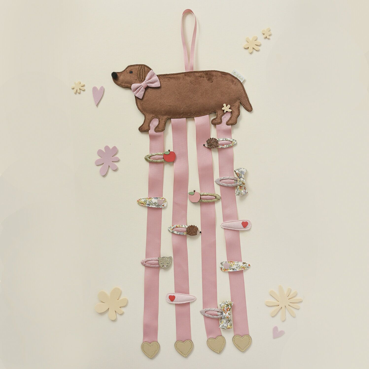 Sausage Dog 4 Ribbon Clip Hanger Haarspangen Aufhänger "Sausage Dog" – Bild 1