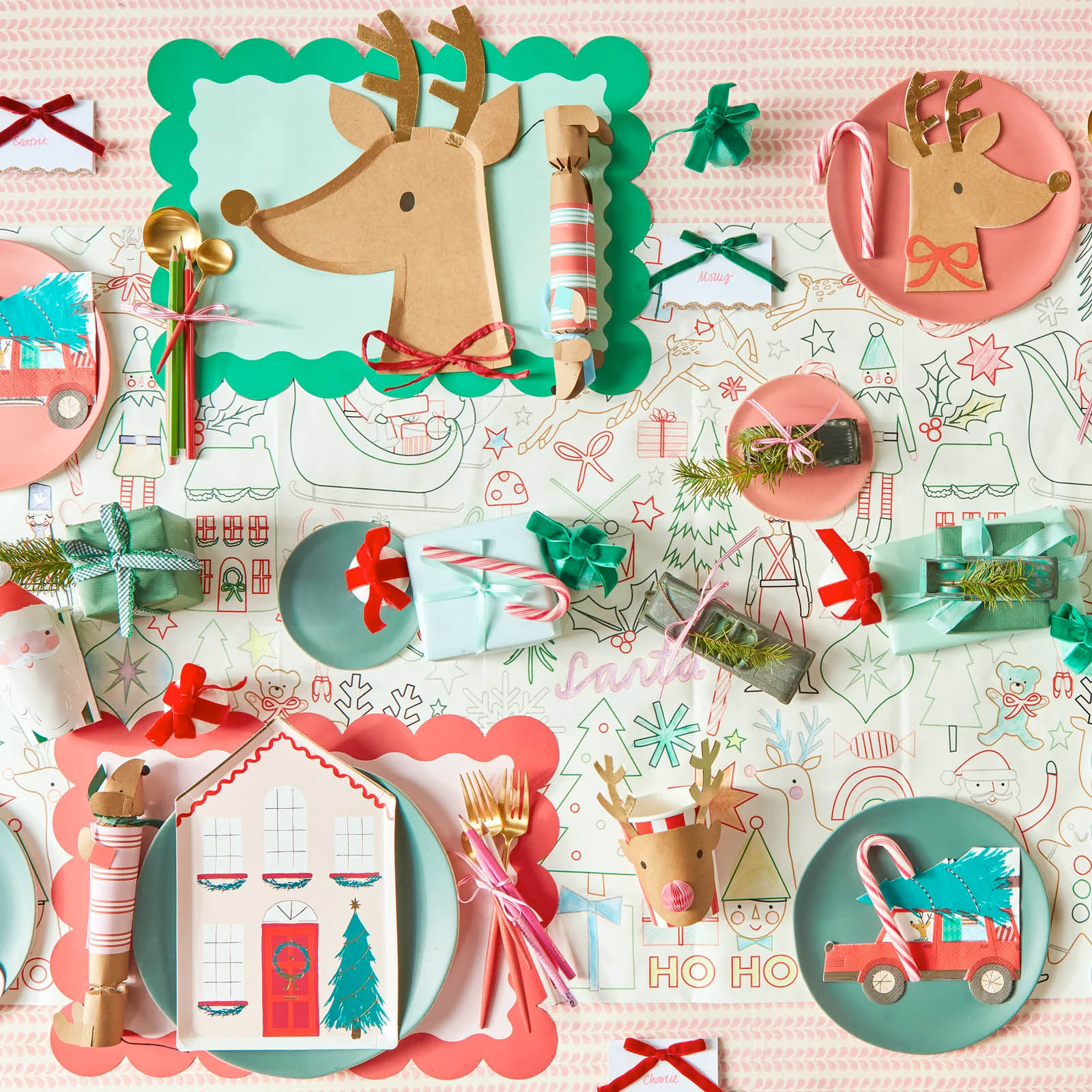 merimeri_santa_reindeer7 Servietten Fahrendes Rentier von Meri Meri – Bild 1