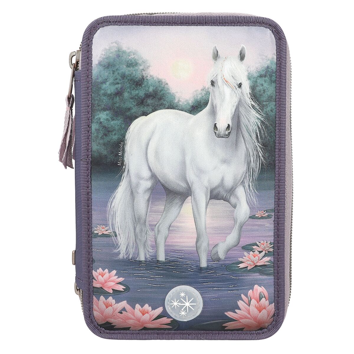 0012947_0012947_12947_2_image_zoom 3 Fach Federtasche Miss Melody mit LED Seerosen – Bild 1