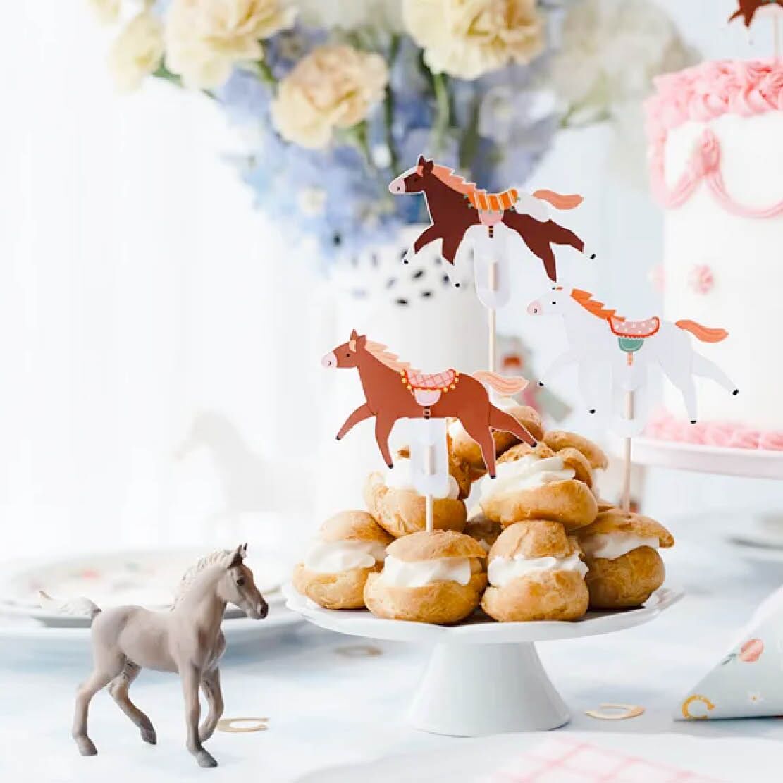 partydeco_einhorn_unicorn_pferde16 Muffin Pferde Dekorationen – Bild 1