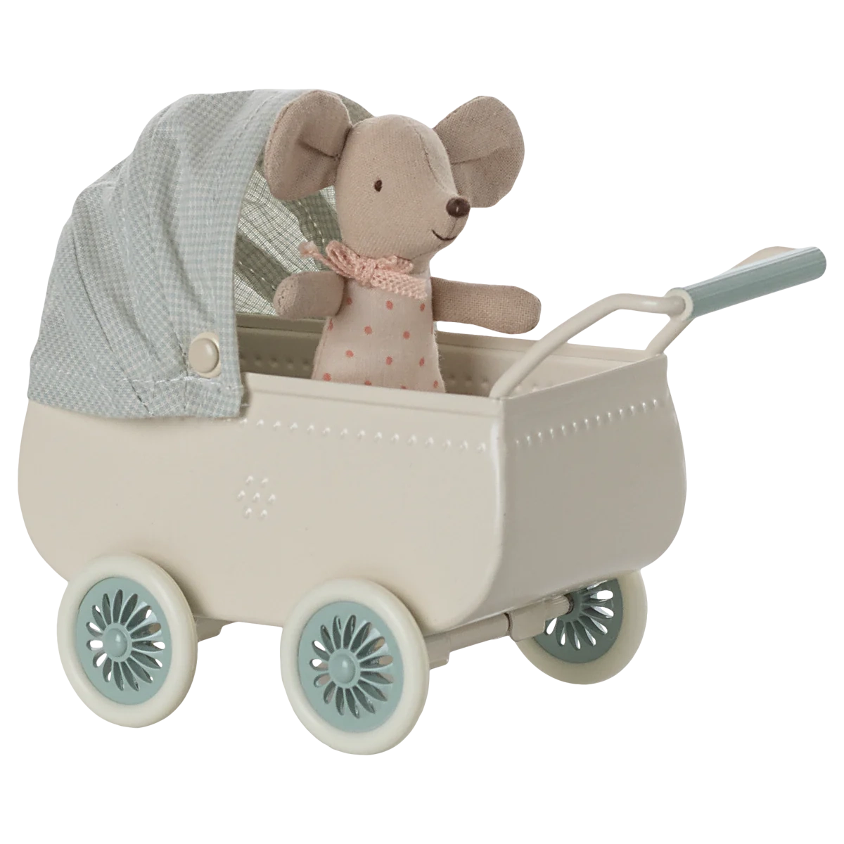 11-5103-00 Kinderwagen mit Maus mint Kinderwagen mit Babymaus (Minze) – Bild 1
