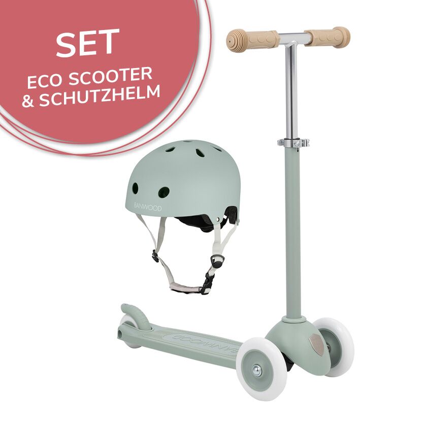 banwood_set_clay Set Eco Scooter & Helm von Banwood – Bild 1