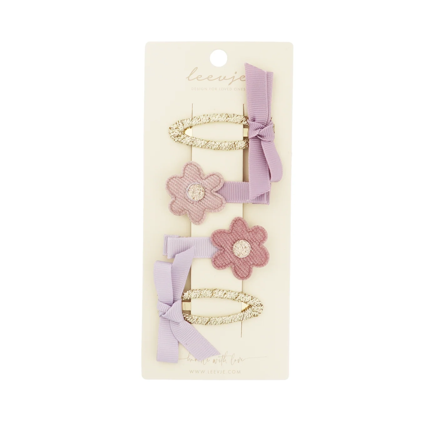 26843_lilacFlowerandbowClips.png Haarspangen "Lilac Flower and Bow" – Bild 1