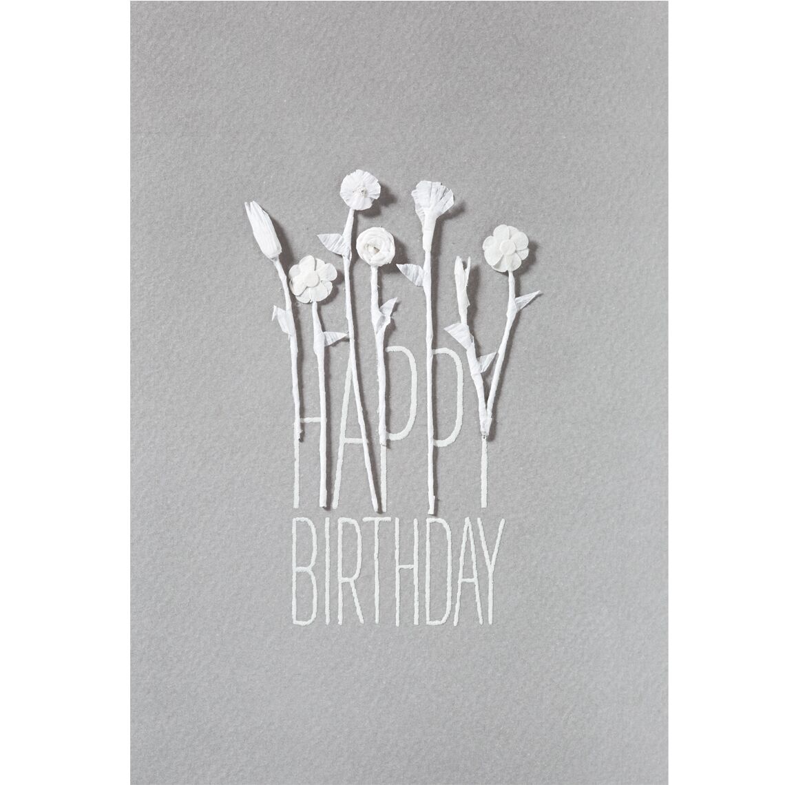 Bluetenkarte0062636 Weiße Blütenkarte Happy Birthday – Bild 1