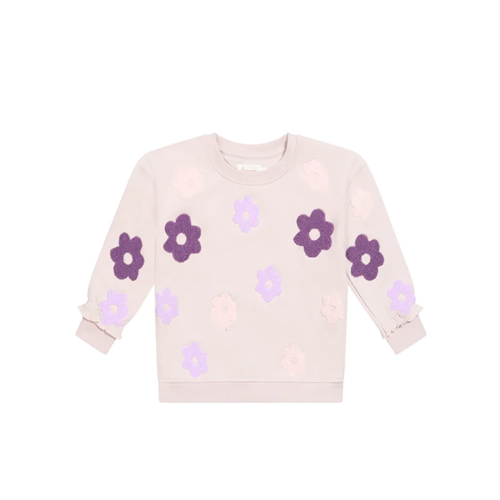 sweatshirt_terry_lavender_flowers Oversized Sweatshirt "Terry lavender flowers" (lavender) – Bild 1