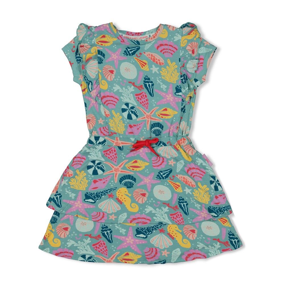 S26J3_91400428_335_1 Kleid Rüschen AOP - Lazy Lagoon (Jade Grün) – Bild 1