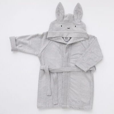 bamboom_bathrobe_bademantel_grau Kinder-Bademantel mit Hasenohren von Bamboom (4-6 Jahre, grau) – Bild 1