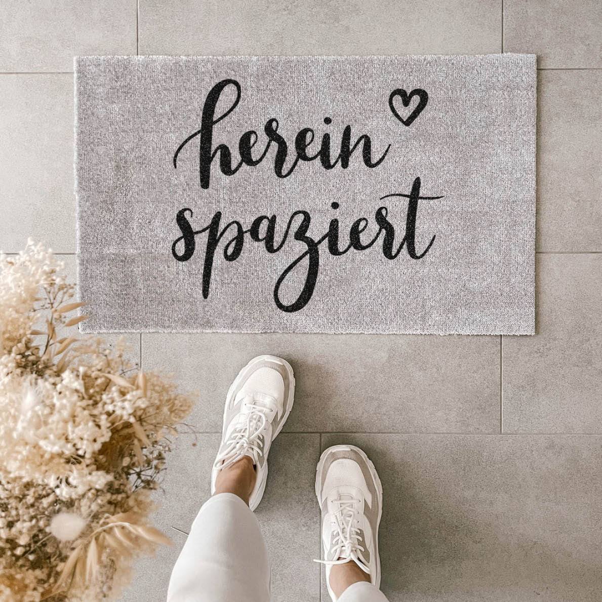 Fußmatte "Hereinspaziert" (waschbar) – Bild 1