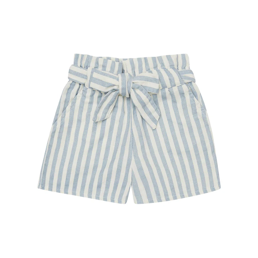 Leinenshorts "Blue Stripes" mit Gürtel – Bild 1