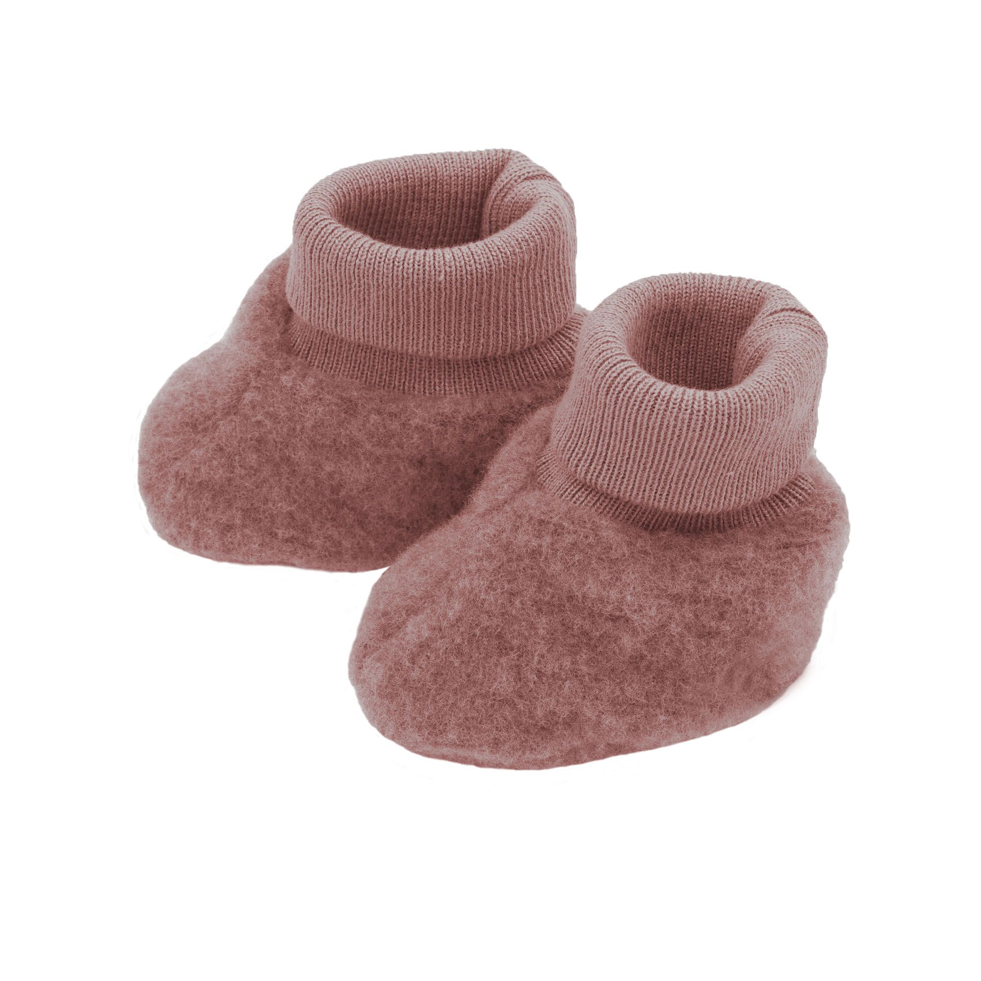 Babyschuhe, Wollfleece (heiderosemeliert) – Bild 1